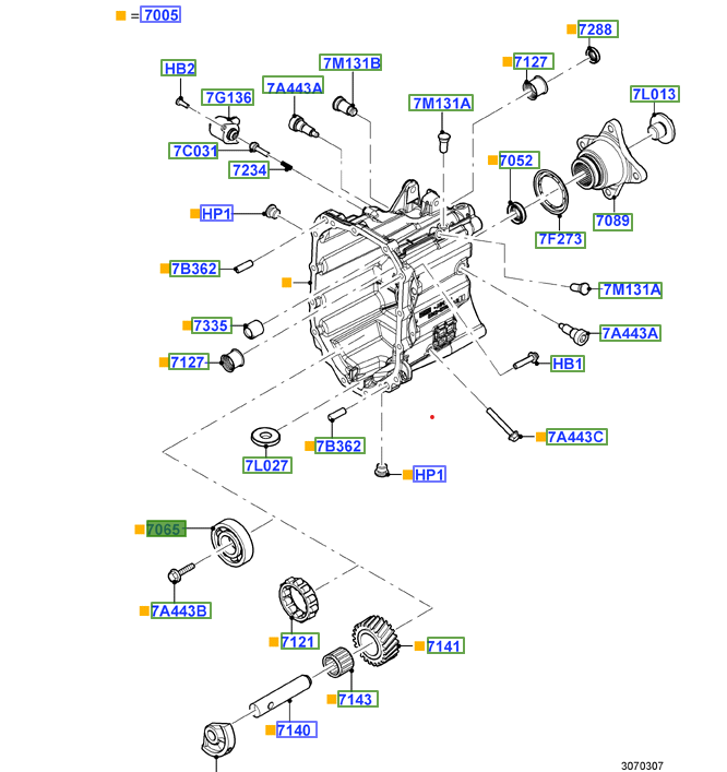 BEARING , RODAMIENTO RANGER CON CAJA MT-82 ORIGINAL FORD # 7065 EN LA FOTO